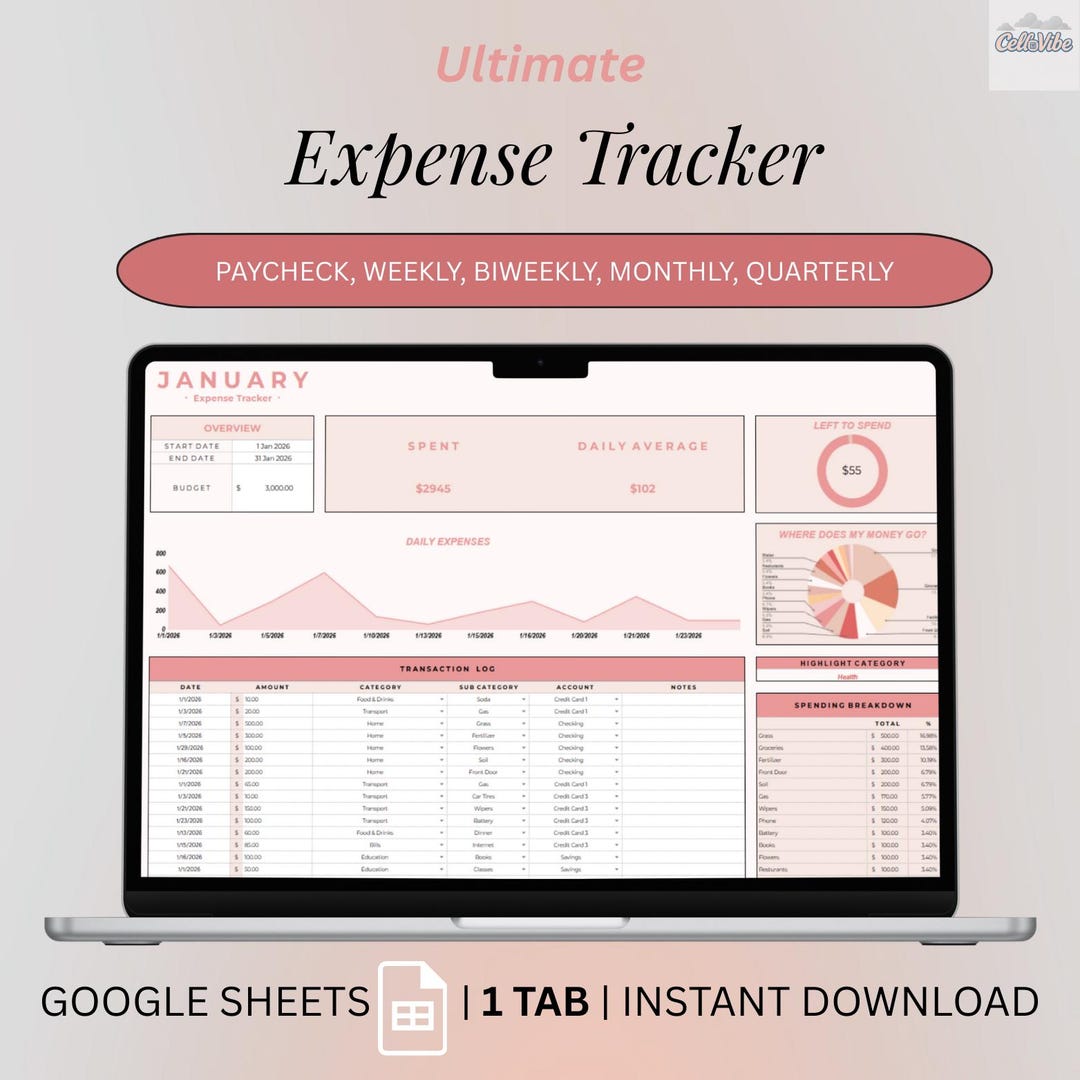 Personal Finance Planner Expense Tracker Google Sheets Expense Tracker ...