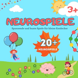 NEURO-GAMES BOOKLET – Exciting and colorful games for little explorers | PDF (A4), German, ages 3+, 20+ neuro games