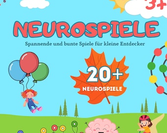NEURO-GAMES BOOKLET – Exciting and colorful games for little explorers | PDF (A4), German, ages 3+, 20+ neuro games