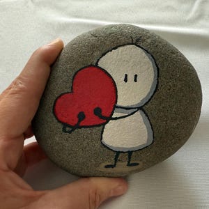 acrylic hand painted rock