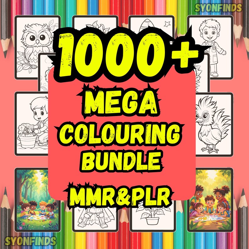 1000+ Coloring Pages Mega Bundle MRR PLR Kids & Adults - Etsy