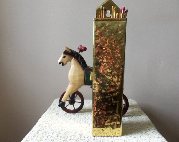 Brass Match Holder Vintage Fireplace Match Holder Hammered Etsy