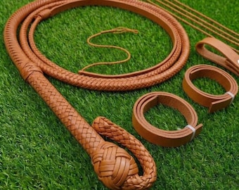 Handcrafted Kangaroo Leather Bullwhip – 16 Plait, Indiana Jones Style, Professional Cracking