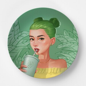 Unbreakable Dinner Plate, Mei by artist David Belliveau, Limited Edition #302