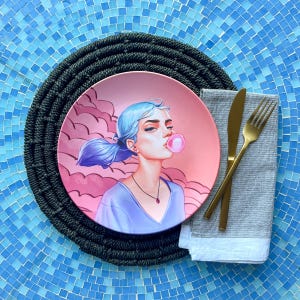 Unbreakable Dinner Plate, Cleo, designed by David Belliveau, Limited Edition #301