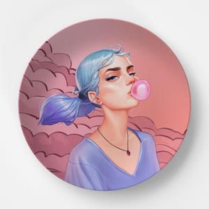 Unbreakable Dinner Plate, Cleo by artist David Belliveau, Limited Edition #301