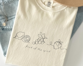 Fruit of the Spirit Christian Merch tshirt, trendy jeugdgroep bijbelvers shirt, vintage citroen graphic T-shirt, preppy comfort kleuren ronde hals