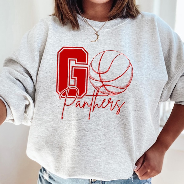 Benutzerdefinierte Basketball Maskottchen Sweatshirt, Spieltag personalisiertes Team Shirt, Trainer Geschenk, Basketballer, Sport Mama Basketball Mom Hoodie