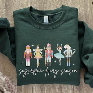 Felpa natalizia Schiaccianoci, maglietta da balletto Fata Zugraplum, regalo di Natale Ballerina, felpa Coquette Aesthetic Dance Mama