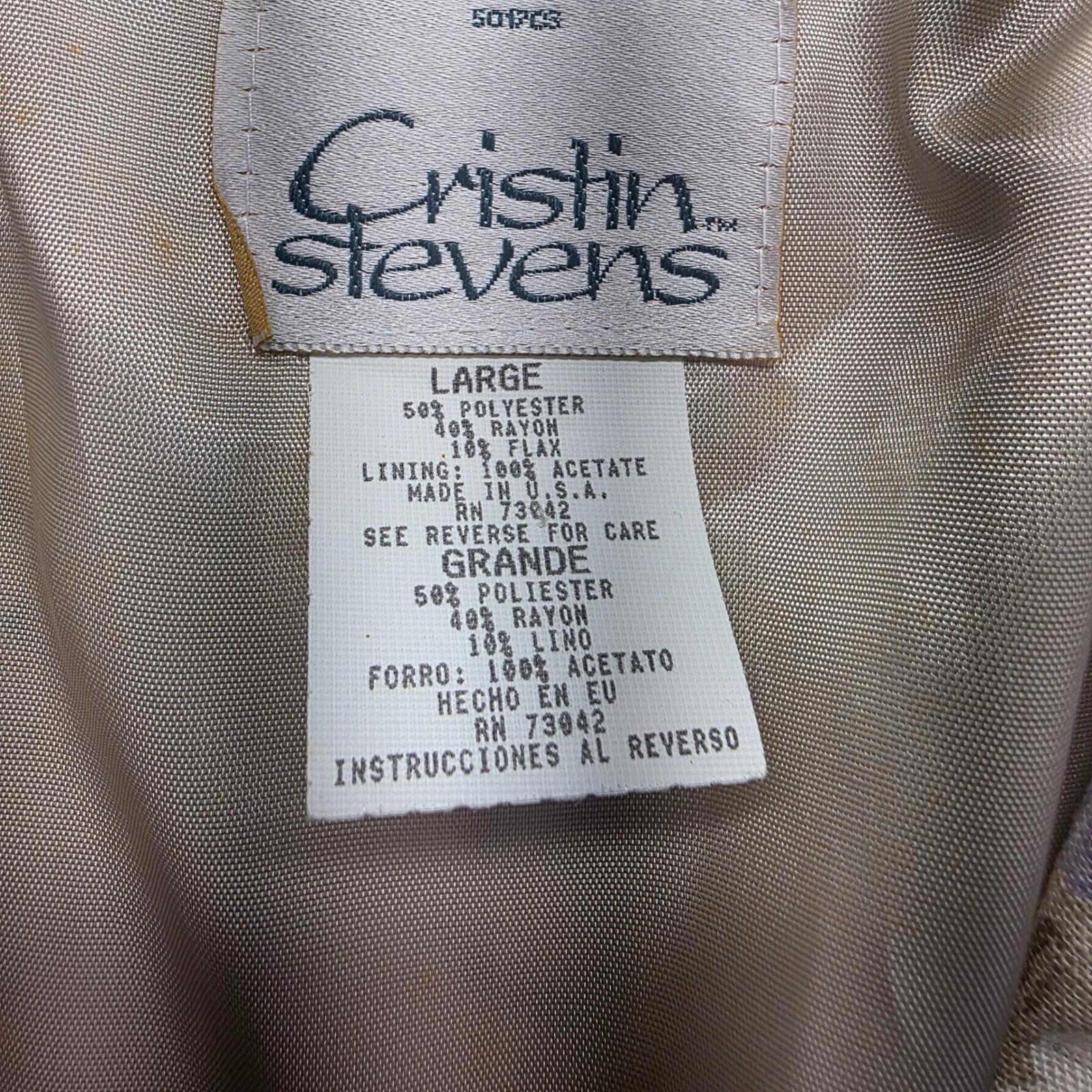 Cristin Stevens Large Floral Blazer Jacket Linen Blend Euro 