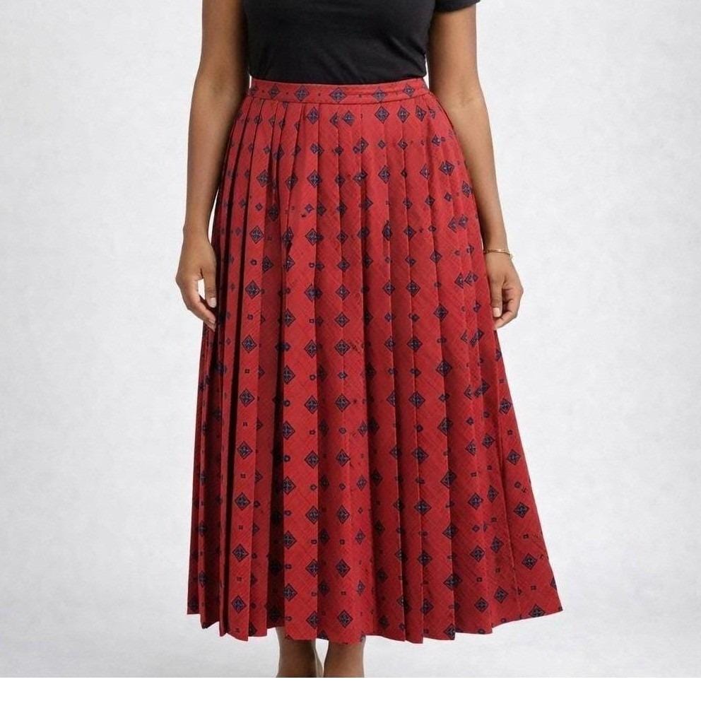 JONES NEW YORK Women's 100% Silk A-Line Skirt Midi Paisley Multicolor