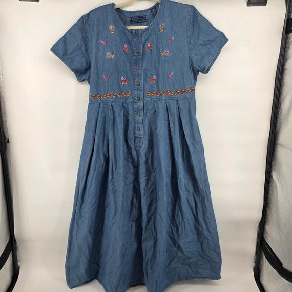 karen scott denim dress Karen Scott Denim Shirt Dress Size 2X NWOT