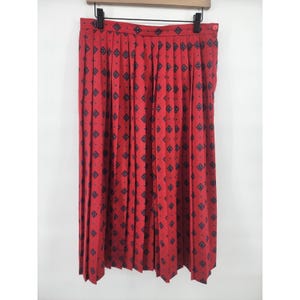 Pendleton bintage Red Geometric Pleated Midi Skirt Size 14 31"