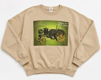 Sudadera Jerzees John Deere Modelo N Waterloo para niño, color beige, talla 2XL (2XG)