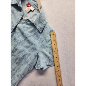 JM Collection Blaues besticktes Tencel-Denim-Shirt und Maxi-Rockset Größe 10 Bild 8