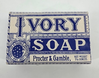 Jabón Ivory vintage conmemorativo, barra de 9.5 oz de Procter & Gamble, década de 1960