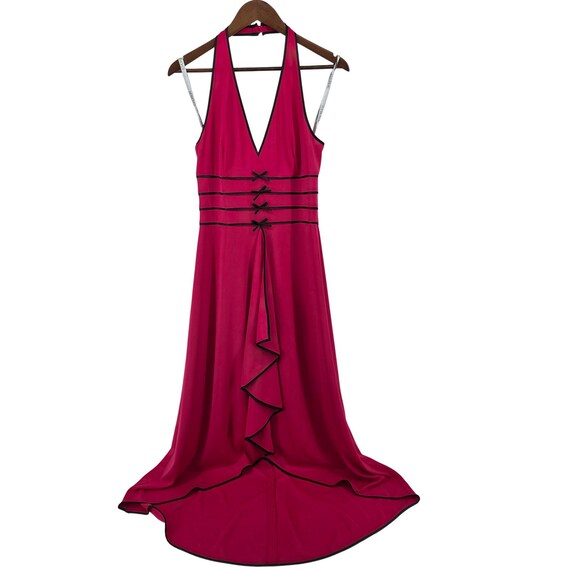 elle woods pink halter dress Dusk 11/12 Y2K Hot High Low Gown Bow Detail Ruffle elle woods bunny costume