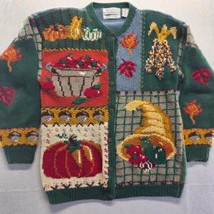 Signatures by Northern Isles - Pull cardigan en patchwork d'automne tricoté à la main