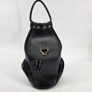 90s Soft Leather Sling Backpack Brown Black Minimalist Multi Pocket Purse Vintage | Bags | Vintage 9s Antique World Map Backpack Faux  main image 2