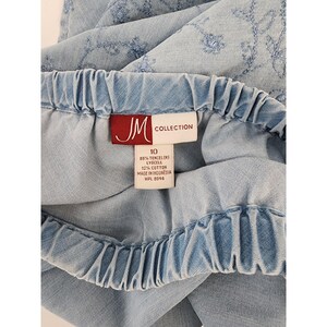 JM Collection Blaues besticktes Tencel-Denim-Shirt und Maxi-Rockset Größe 10 Bild 3