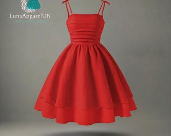 Vestido de fiesta de princesa para niñas, vestido de verano de corte A con volantes para preadolescentes, vestido de cumpleaños con corpiño fruncido para niñas, elegante atuendo de damita de honor, dulce para niñas de 8 a 12 años.