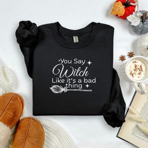 Halloween heks sweatshirt, mystieke horror griezelig seizoen shirt, heks cadeau - sweatshirt met ronde hals, halloween-trui, herfstkleding, hekserij
