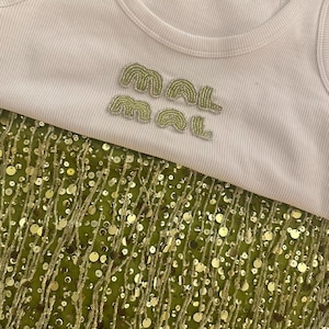 CUSTOM name beaded embroidery tank top!