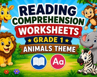 Grade 1 Animals Reading Comprehension Worksheets | Read and Answer | Multiple Choice | True or False | Reading Activities | Printable PDF