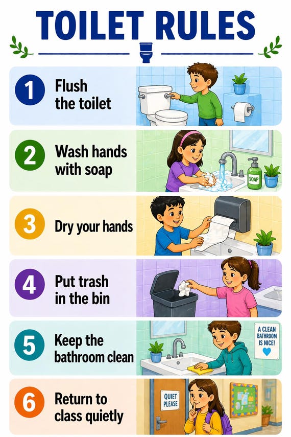 1. Walk slowly and keep the floor dry