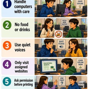 Computer Lab Rules Poster| Classroom Decor| Printable Computer Lab ...