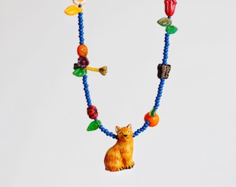 Whimsical Cat Charm Necklace