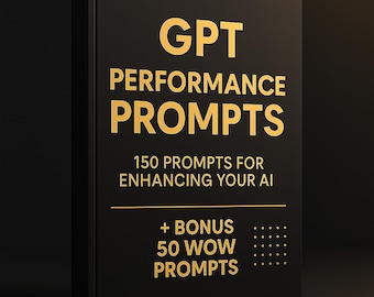 Prestatieaanwijzingenpakket | 150 AI-prompts + 50 bonus | Creativiteit en productiviteit stimuleren | Digitale pdf-download