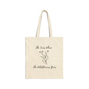 Floral Inspirational Tote Bag | Eco-Friendly Shopping Bag, Gift for Her, Nature Lover, Beach Bag, Sustainable Fashion