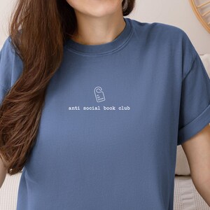 anti social book club shirt, book lover shirt, book lover gift, book club shirt, book shirts for women, bookish merch, bookish gifts image 4