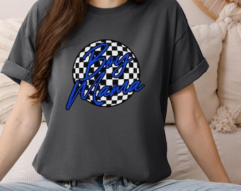 Camiseta de cuadros para mamá de niño, colores cómodos, camiseta retro, camiseta vintage para mamá, regalo para mamá de niño