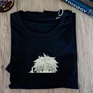Killua 100% Cotton Embroidered T-Shirt – Anime Shirt, Anime Gift for Otaku Fans