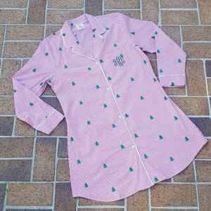 Stripe Accent Monogram Pajama Shirt - Ready-to-Wear 1ABWAM