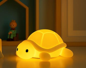 Baby Turtle Night Light - Animal-shaped night light, made of BPA-free silicone - Perfect for children's bedtime routine