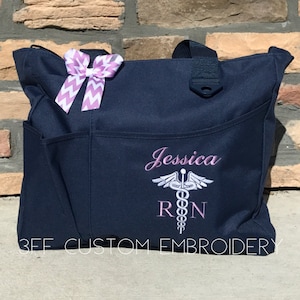 Personalized Caduceus NURSE/DOCTOR Super Tote/Nurse Carry All Bag/Nurse Appreciation Gift/Gift for Nurse