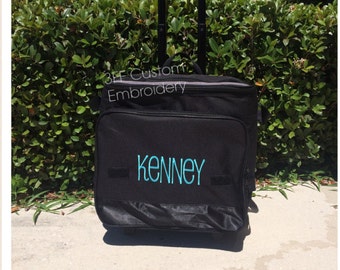 Personalized Monogrammed Collapsible Rolling Cooler/Large Cooler Bag with Wheels/Tailgate Cooler/Beach Cooler Bag/Cooler with Pocket