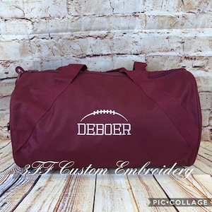Personalized Embroidered Football Duffel/Duffle Bag/Sports Bag/Sports Equipment Bag/Kids Football Carry All Duffel Bag/Overnight Bag