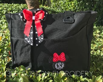 Personalized Minnie Mouse Tote Bag, Monogrammed Disney Travel Bag