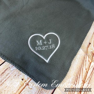 Personalized Heart Blanket/Wedding or Anniversary Fleece Blanket/Wedding Gift/Newlyweds/Married Couple Gift/Wedding Favor