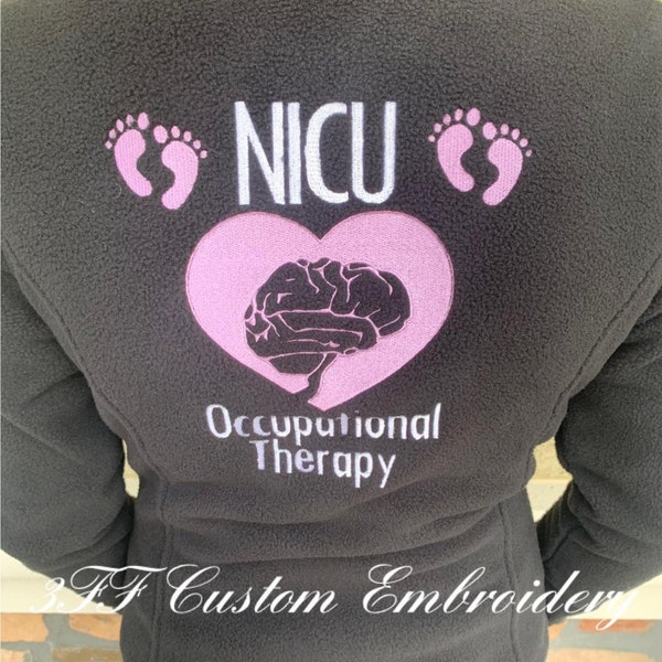 Personalized Ladies OR Unisex(Men's) NICU Occupational Therapy/Physical Therapy/Speech Pathology/ Neonatal Therapist Full-Zip Fleece Jacket