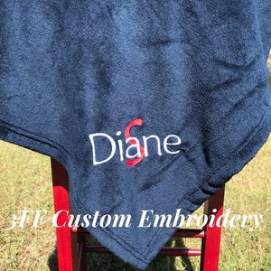Personalized Embroidered Monogrammed Light Weight Plush Blanket/Birthday Gift/Cozy Blanket/Soft Monogrammed Blanket/Family Gift