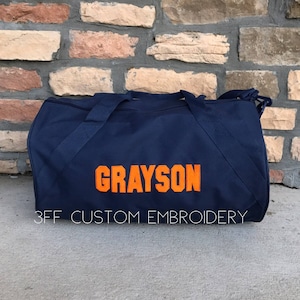 Polochon/sac de voyage brodé à monogramme personnalisé/Sac de voyage/Sac de voyage/Sac de nuit/Sac de sport/Sac de voyage pour enfants