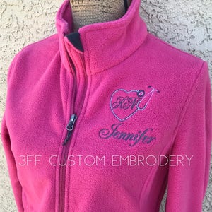 Personalized Ladies OR Unisex(Men&#39;s) Nurse/Doctor Heart Stethoscope Full-Zip Fleece Jacket/Nurse Graduation Gift/Nurse Appreciation Gift