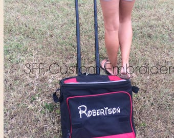 Personalized Monogrammed Collapsible Rolling Cooler/Large Cooler Bag with Wheels/Tailgate Cooler/Beach Cooler Bag/Cooler with Pocket