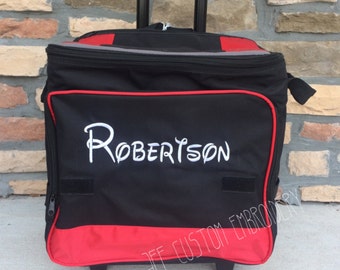Personalized Monogrammed Collapsible Rolling Cooler/Large Cooler Bag with wheels/Tailgate Cooler/Beach Cooler Bag/Cooler with Pocket