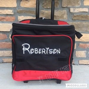 Personalized Monogrammed Collapsible Rolling Cooler/Large Cooler Bag with wheels/Tailgate Cooler/Beach Cooler Bag/Cooler with Pocket
